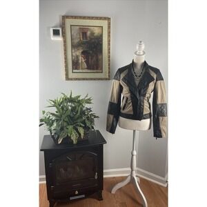 American Culture Juniors Black Zip Jacket Size Small Long Sleeve Cotton Blend